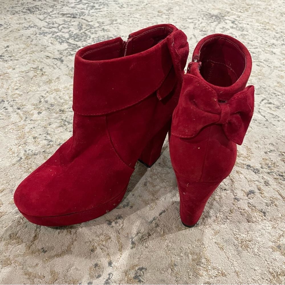 Gianni Bini Red Suede Booties - image 4